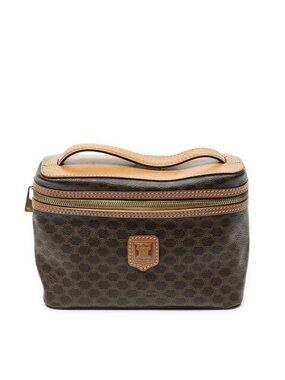 Celine Top Handle Toiletries Pouch Brown Macadam Canvas